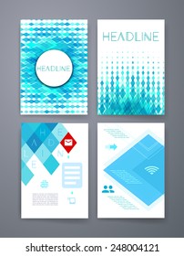 Templates. Set of Web, Mail, Brochure Design Templates. Mobile Technologies, Applications and Infographic Concept. Modern flat design icons for mobile or smartphone on a light background. 
