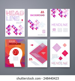 Templates. Set of Web, Mail, Brochure Design Templates. Mobile Technologies, Applications and Infographic Concept. Modern flat design icons for mobile or smartphone on a light background. 