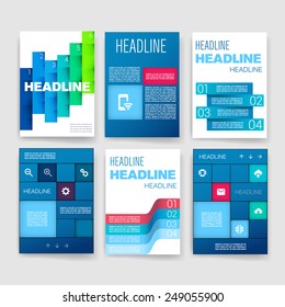 Templates. Set of Web, Mail, Brochure Design Templates. Mobile Technologies, Applications and Infographic Concept. Modern flat design icons for mobile or smartphone on a light background. 