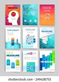 Templates. Set of Web, Mail, Brochure Design Templates. Mobile Technologies, Applications and Infographic Concept. Modern flat design icons for mobile or smartphone