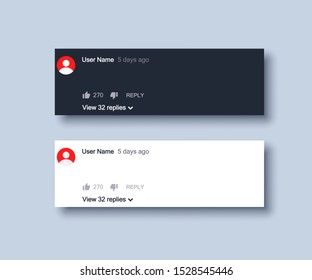 Templates social media comments box black and white color, app, web, ui. Social media concept. Blogging. Vector illustration. EPS 10