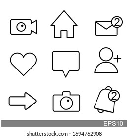 Templates social media icons, elements, buttons web, app, ui.vector illustration 