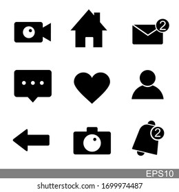 Templates social media icons, elements, buttons web, app, ui.vector illustration 