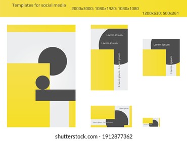 Vorlagen für soziale Medien. Poster, Vektordesign. Illuminierende und ultimative graue Farbe. Vorlagen 2021.
