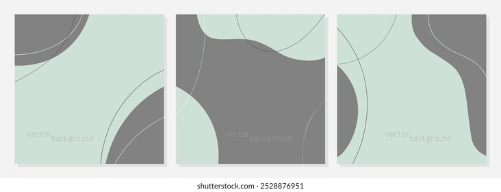 Templates social stories square layout, abstract boho style, mint and gray pastel poster and advertising design, brochure. 