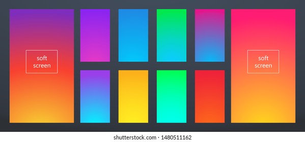 Templates soft screen colorful backgrounds. Modern abstract gradient themes. Soft screen mobile. Stories colorful backgrounds, web, app, ui. Social media concept. Vector illustration. EPS 10