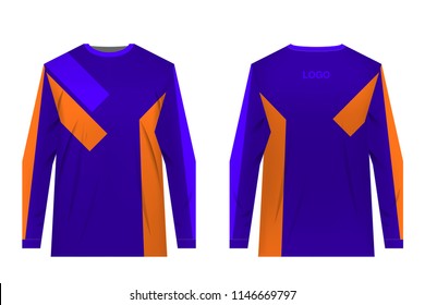 Templates of sportswear designs for sublimation printing. Uniforms for competitions, team games, corporate style, advertising campaigns. Jersey for motocross, mountain biking.