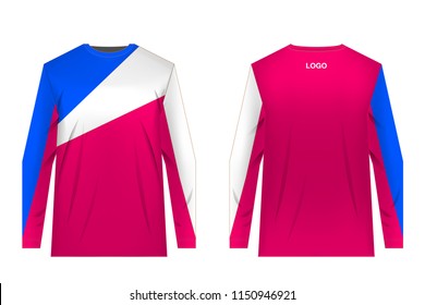 Templates of sportswear designs for sublimation printing. Uniforms for competitions, team games, corporate style, advertising campaigns. Jersey for motocross, mountain biking.