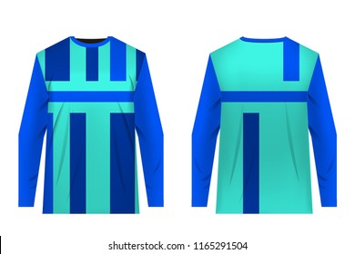 Templates of sportswear designs for sublimation printing. Uniforms for competitions, team games, corporate style, advertising campaigns. Jersey for motocross, mountain biking.