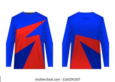 Templates of sportswear designs for sublimation printing. Uniforms for competitions, team games, corporate style, advertising campaigns. Jersey for motocross, mountain biking.