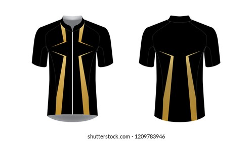 Templates of sportswear designs for sublimation printing. Uniform blank for triathlon, cycling, running competition, marathon and racing games. Vector mockup.