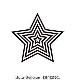 Templates. Star decorated with stripes, isolated on white background. Vector illustration