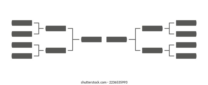 Templates two of vector tournament brackets for 8 teams. Blank bracket template. Championship bracket schedule for basketball , football or baseball.