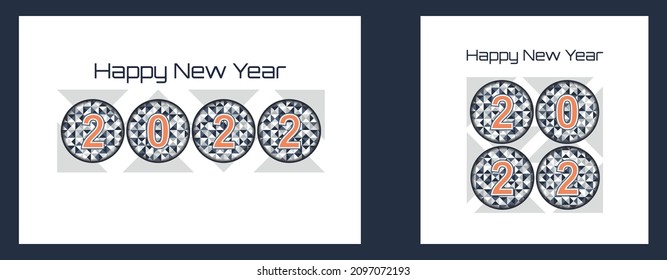 Templates with typography logo 2022 for celebration, Colorful trendy background