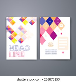 Templates. Vector flyer, brochure, magazine cover template can use for print and marketing. Applications and Infographic Concept. Modern flat design icons for mobile or smartphone. 