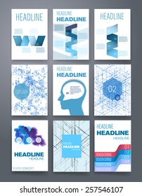 Templates. Vector flyer, brochure, magazine cover template can use for print and marketing. Applications and Infographic Concept. Modern flat design icons for mobile or smartphone. 