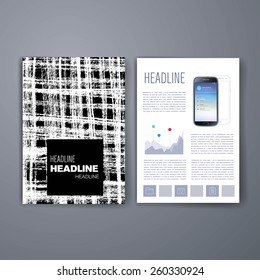 Templates. Vector flyer, brochure, magazine cover template can use for print and marketing. Applications and Infographic Concept. Modern flat design icons for mobile or smartphone. 