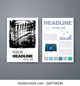 Templates. Vector flyer, brochure, magazine cover template can use for print and marketing. Applications and Infographic Concept. Modern flat design icons for mobile or smartphone. 
