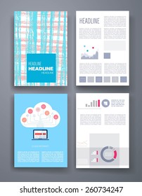 Templates. Vector flyer, brochure, magazine cover template can use for print and marketing. Applications and Infographic Concept. Modern flat design icons for mobile or smartphone. 