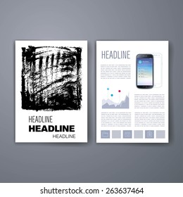 Templates. Vector flyer, brochure, magazine cover template can use for print and marketing. Applications and Infographic Concept. Modern flat design icons for mobile or smartphone. 