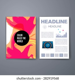 Templates. Vector flyer, brochure, magazine cover template can use for print and marketing. Applications and Infographic Concept. Modern flat design icons for mobile or smartphone. 