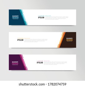 Templates of vector horizontal web banner. For background or header website, SEO, social media cover, ads, label, flyer, invitation card. Place for a photo. Minimalist design. Standard size with text