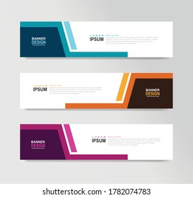 Templates of vector horizontal web banner. For background or header website, SEO, social media cover, ads, label, flyer, invitation card. Place for a photo. Minimalist design. Standard size with text