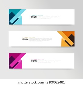 Templates of vector horizontal web banner. For background or header website, SEO, social media cover, ads, label, flyer, invitation card. Place for a photo. Minimalist design. Standard size with text