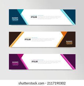 Vorlagen von Vektorhorizontalem Webbanner. Für Hintergrund- oder Header-Website, SEO, Social-Media-Cover, Anzeigen, Label, Flyer, Einladungskarte. Legen Sie ein Foto ab. Minimalistisches Design. Standardgröße mit Text
