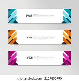 Plantillas de banner web horizontal vector. Para sitios web de fondo o cabecera, SEO, portada de medios sociales, anuncios, etiqueta, volante, tarjeta de invitación. Lugar para una foto. Diseño minimalista. Tamaño estándar con texto