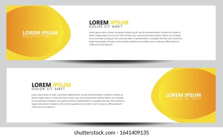 Templates of vector horizontal web banners with flat geometric shapes of different colors. Abstract design. Set template ready for use in web or print design