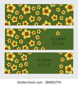 Templates vector narcissus graphic designs. Spring vintage background with lent lilies. Greeting or invitation card.