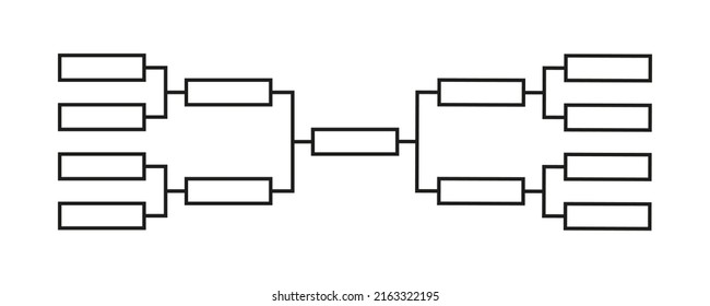 Templates of vector tournament brackets for 13 teams. Blank bracket template