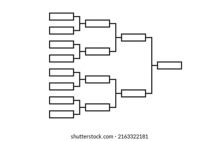 Templates of vector tournament brackets for 15 teams. Blank bracket template