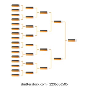 Templates of vector tournament brackets for 16 teams. Blank bracket template. Championship bracket schedule for basketball , football or baseball.