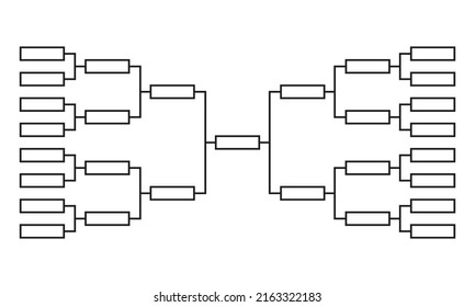 Templates of vector tournament brackets for 32 teams. Blank bracket template