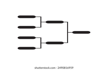 Templates of vector tournament brackets for teams. Blank bracket template. Vector illustration.  isolated on white background. EPS 10