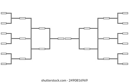 Templates of vector tournament brackets for teams. Blank bracket template. Vector illustration.  isolated on white background. EPS 10
