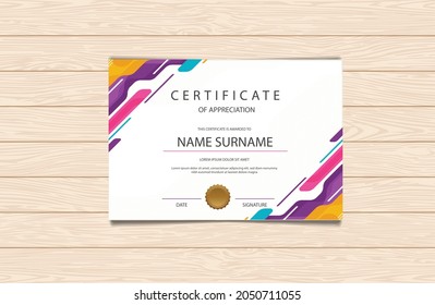 templates very nice certificate and with luxury and modern pattern, diploma, vector illustration