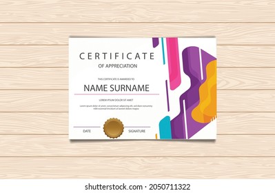 templates very nice certificate and with luxury and modern pattern, diploma, vector illustration