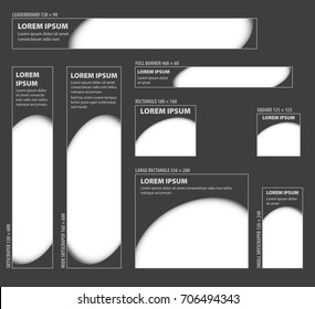 Templates web banners in standard sizes.