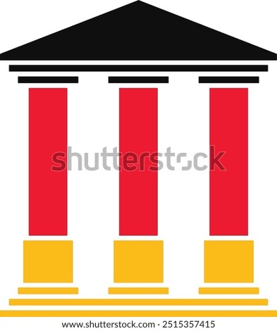 Temple 3 columns in the colors of the German flag