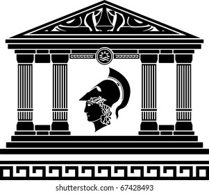 temple of alexander the great. stencil. vector illustration