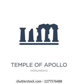 temple of apollo icon vector on white background, temple of apollo trendy filled icons from Monuments collection, temple of apollo vector illustration