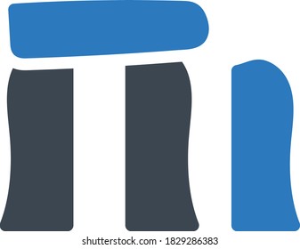 temple of apollo vector glyph color icon