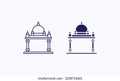 Temple architecture vector illustration icon