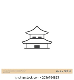elemento de diseño simple del icono de construcción de templo 