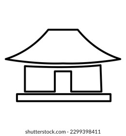 icono de construcción de templo logotipo diseño simple ilustración de elemento en fondo blanco