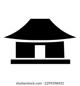 icono de construcción de templo logotipo diseño simple ilustración de elemento en fondo blanco.eps