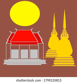 Temple building Thailand Ayutthaya vector 